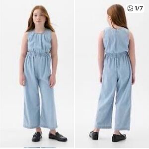 Super Cute Gap Girls' Light Blue Denim Jumpsuit with side cutouts - Size 10 Larg